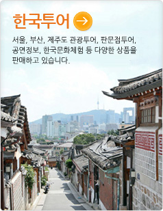 한국 투어서울, 부산, 제주도 관광투어, 판문점투어,공연정보, 한국문화체험 등 다양한 상품을 판매하고 있습니다.