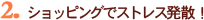 2. ショッピングでストレス発散！