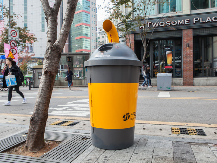 テイクアウト用カップ専用のゴミ箱 自治体ごとに工夫 韓国の社会 文化ニュース 韓国旅行 コネスト