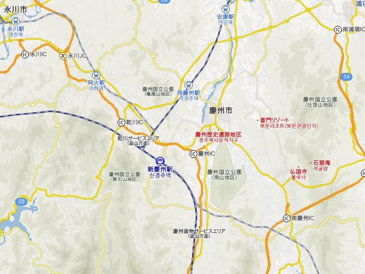 12月28日からの路線図 ※コネスト韓国地図