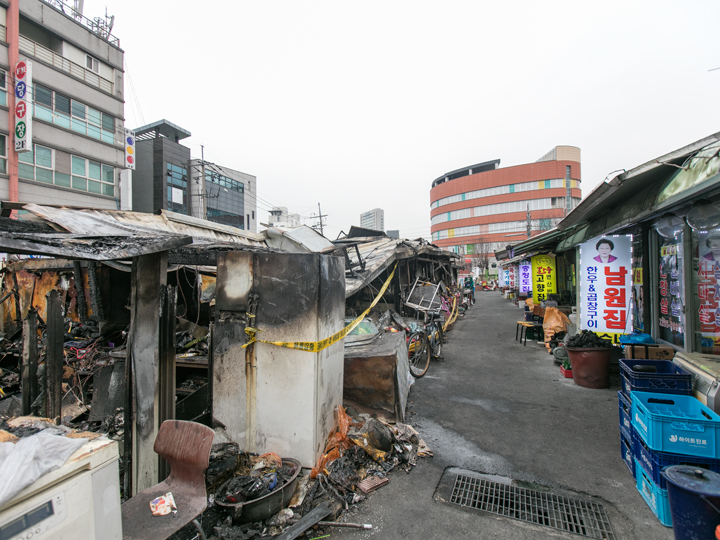 馬場洞焼肉横丁の火災現場