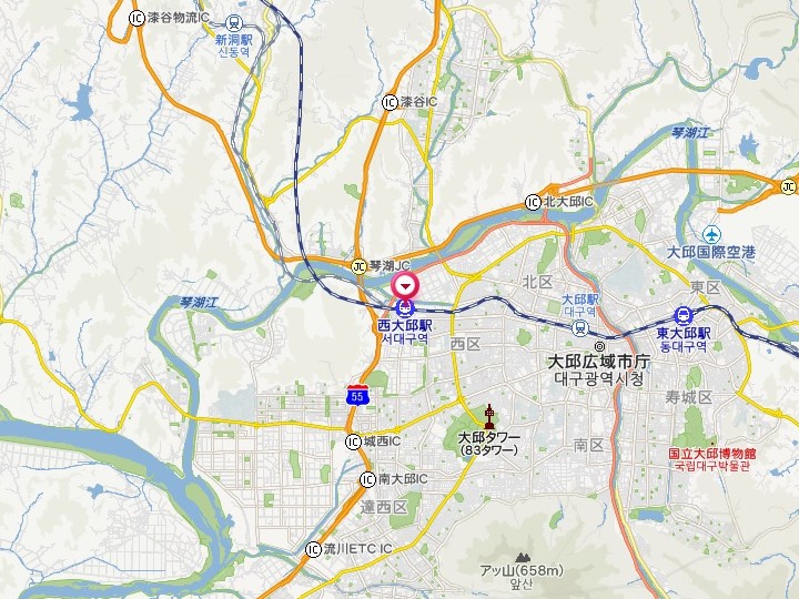 大邱市の広域地図(コネスト韓国地図)