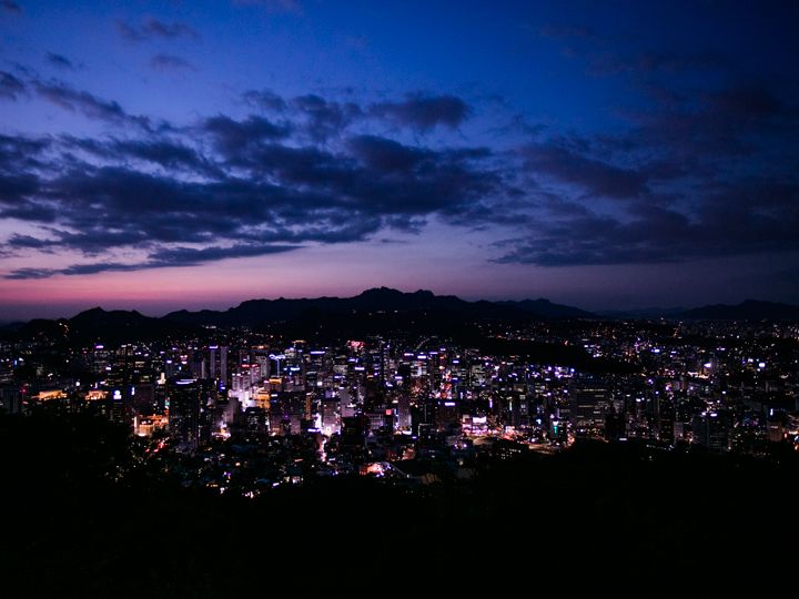 「Nソウルタワー」の展望台から見える夜景