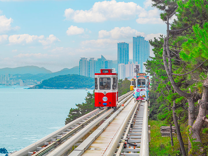 釜山ブルーラインパーク「海岸列車」「スカイカプセル」乗車ツアー