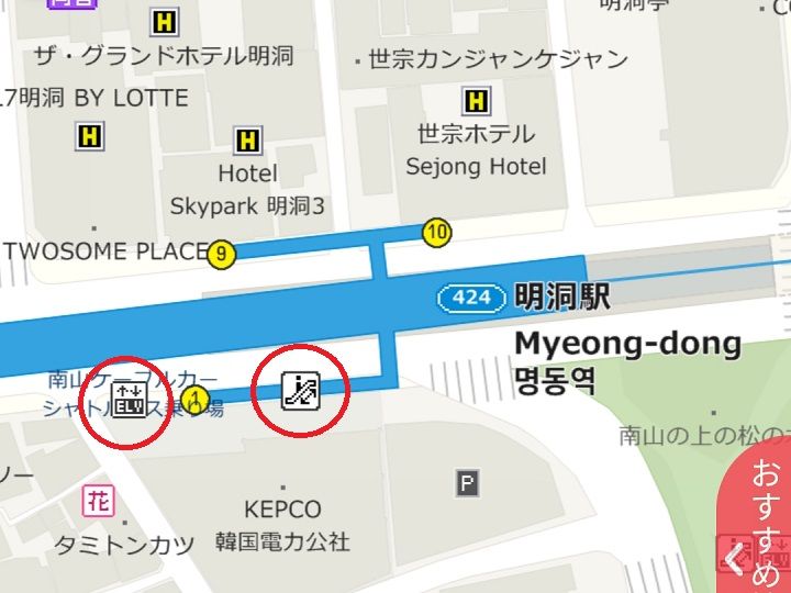 エスカレーターとエレベーターを表示