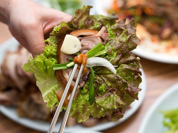 葉野菜に巻いても