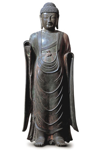 栢栗寺金銅薬師如来立像
(国宝第28号)