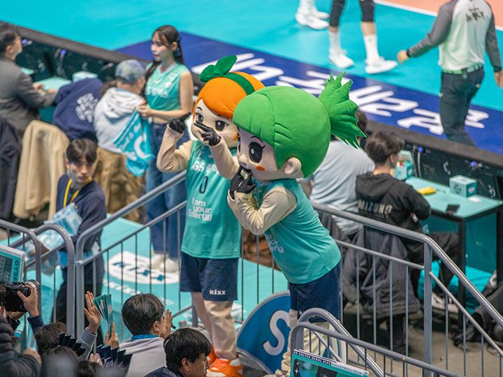 マスコットも応援に一役