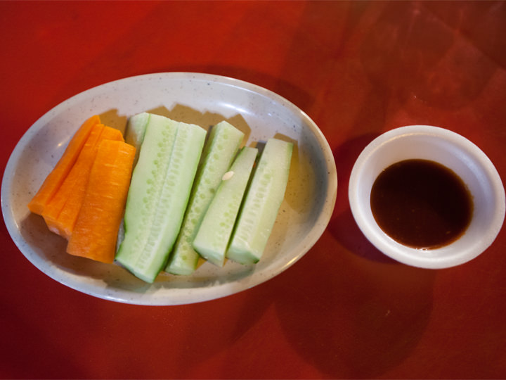 ポジャンマチャの突き出しに多いスティック野菜