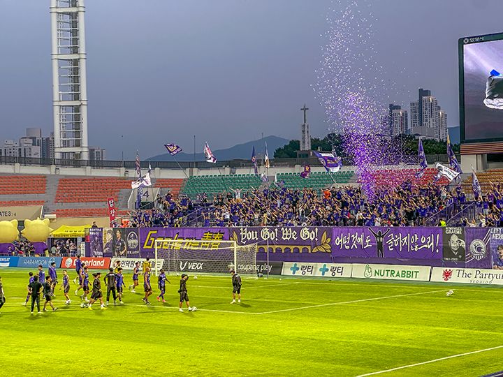 熱狂的なゴールネット裏