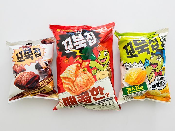 左からチョコチュロス味、辛口味、コーンスープ味