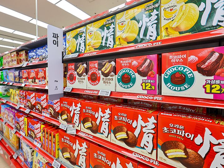 大型マートのチョコパイコーナー