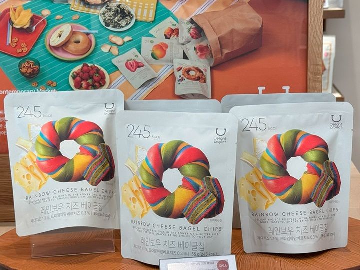 「レインボー チーズベーグルチップ」
1袋(55g) 3,500ウォン
