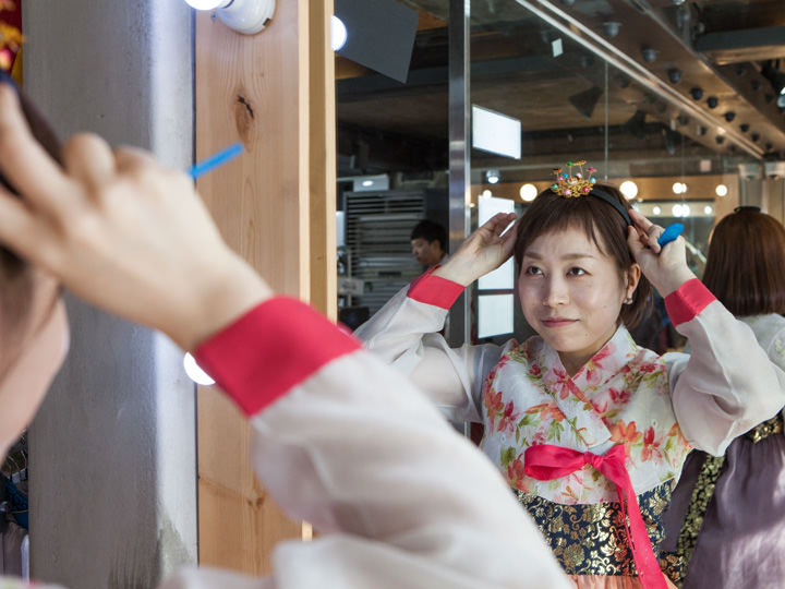 髪飾りを加えて、気分もアップ!