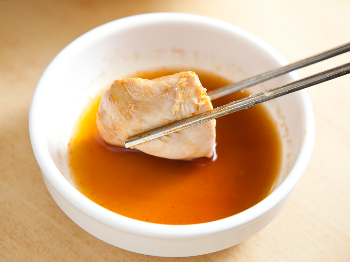 特製酢醤油につけてもおいしい