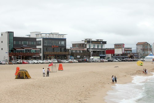 「安木(アンモッ)カフェ通り」
コーヒーの街としても知られている江陵。「安木海水浴場」周辺にはカフェ通りがあり、美しいビーチを眺めながら店内でゆったり過ごすのもよし、コーヒーを片手にビーチ散策をするのもおすすめ
