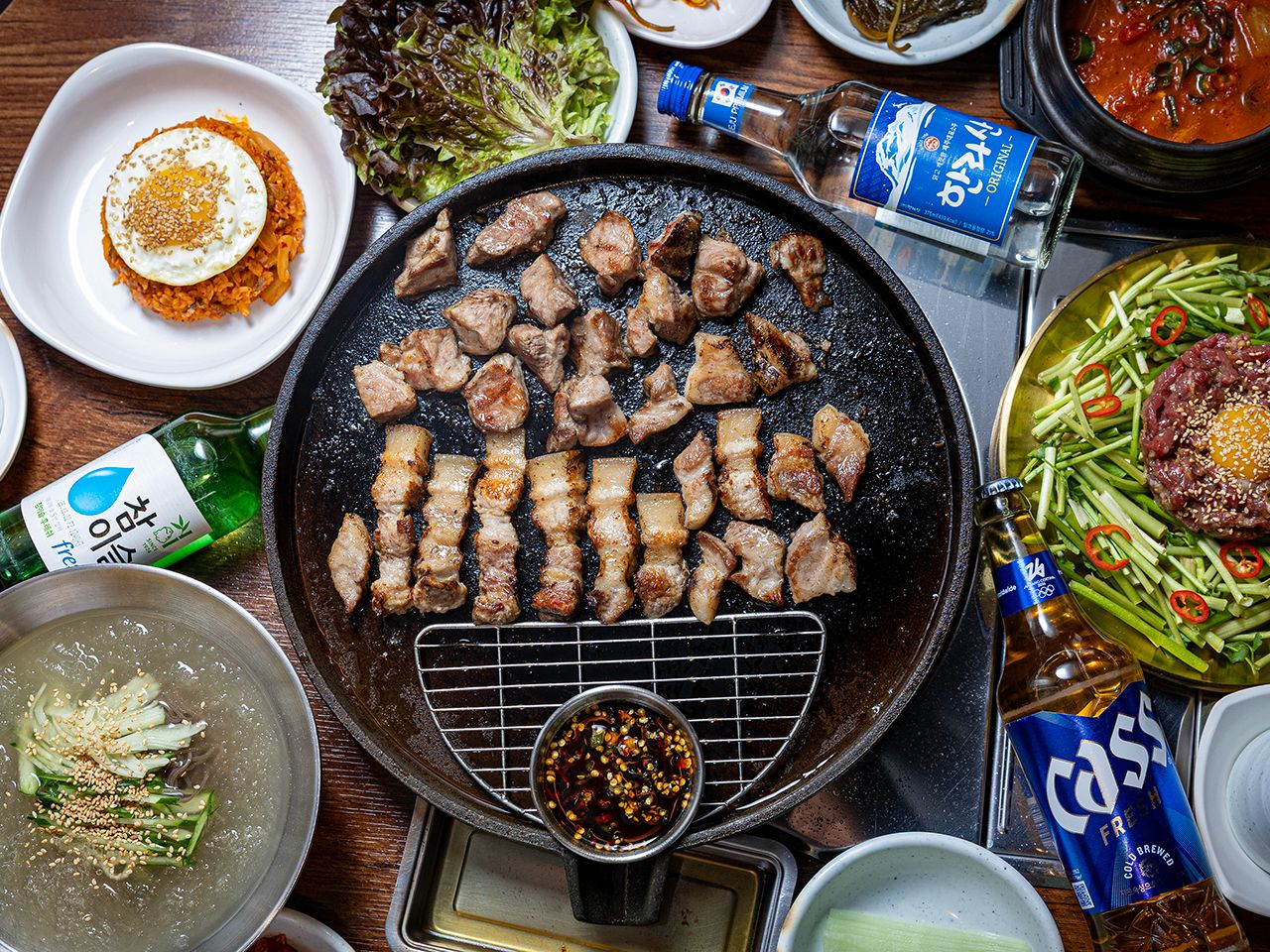 色鮮やかな済州産の豚肉