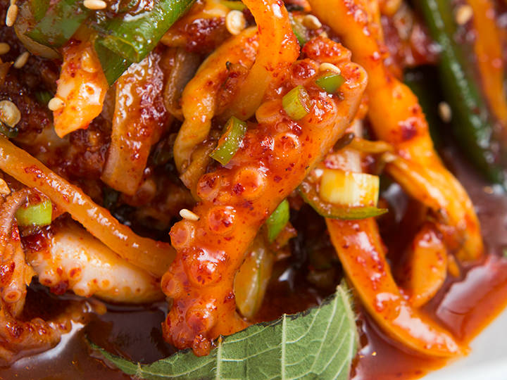 甘いタコと辛いタレの相性抜群