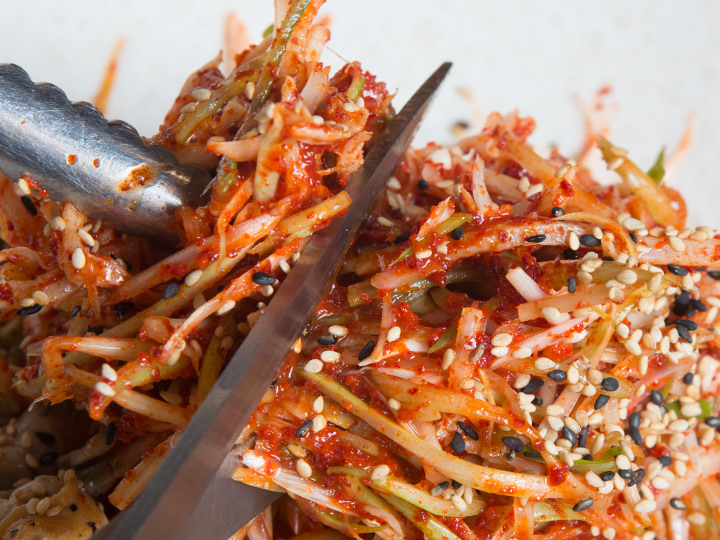 2.ネギは長いので適当に切る