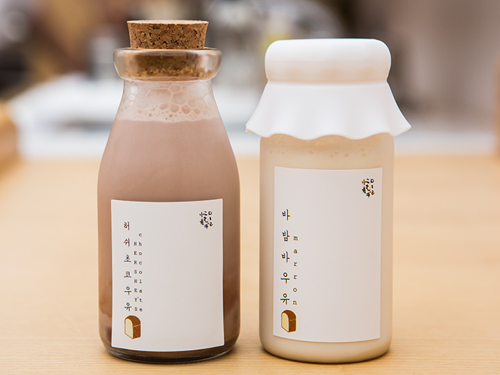 ボトルも可愛い！お店でブレンディングしている「牛乳」
