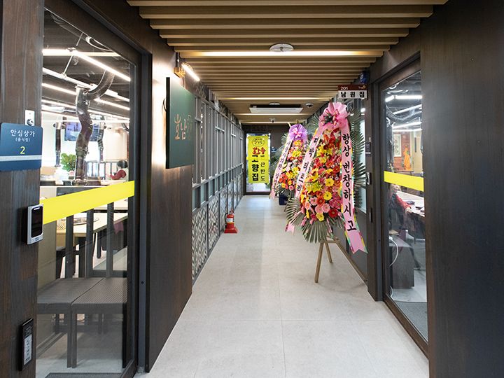 各フロア3店舗ずつ