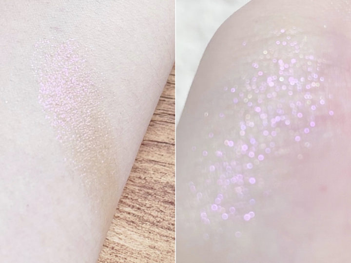 ピンクイリュージョンの色味とラメ感