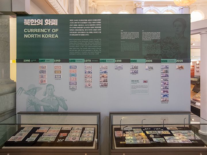 北朝鮮の紙幣コーナー