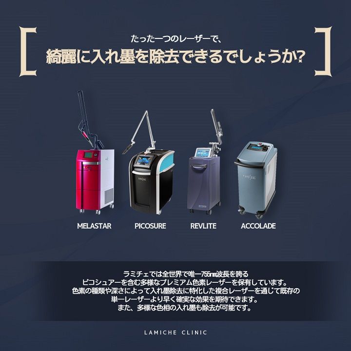 「入れ墨除去クリニック」で使用するレーザー機器