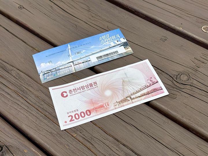 チケット(上)と、地域商品券(下)