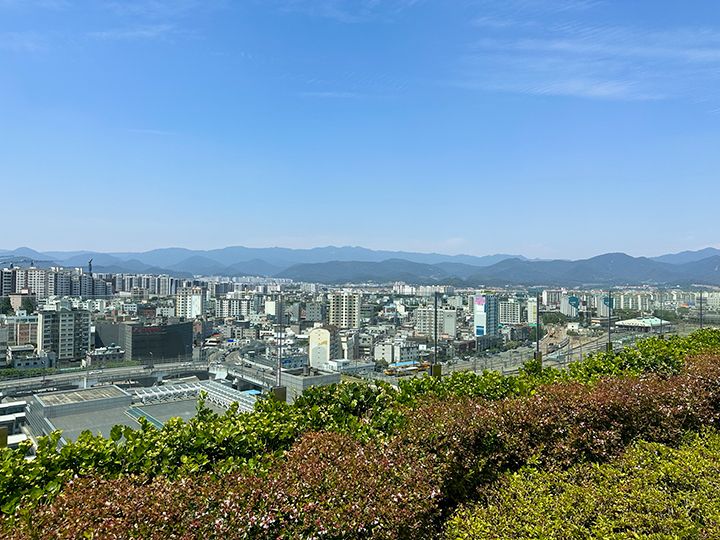 北側、八公山(パルコンサン)方面の眺め