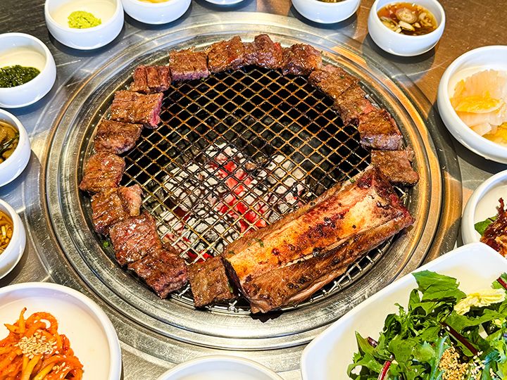 焼きあがったら、網の位置を「上」へ