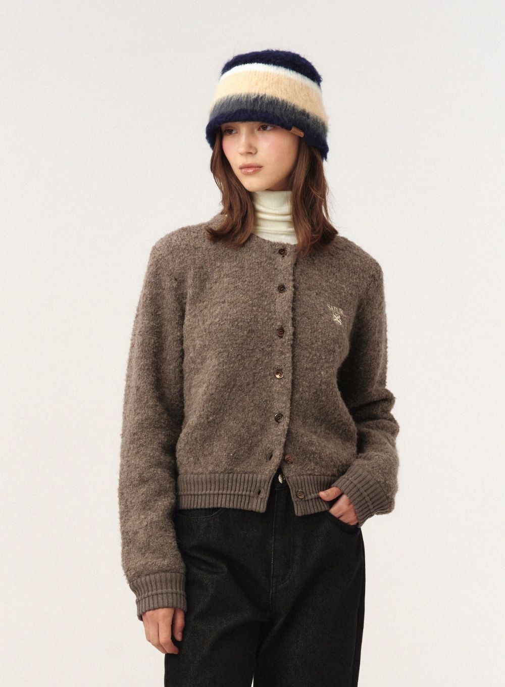 SATUR ロゴワッペン ビーニー