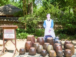 チャングムと一緒に写真を撮れるコーナー