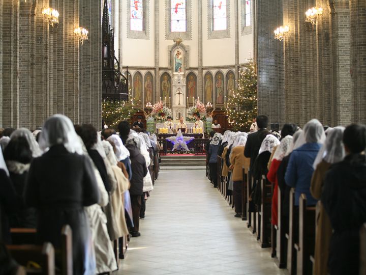明洞聖堂のミサの様子