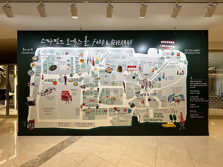 さまざまなデザインのフロアガイドが設置