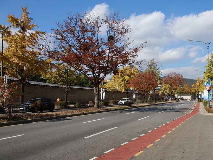 景福宮(キョンボックン)の石垣道