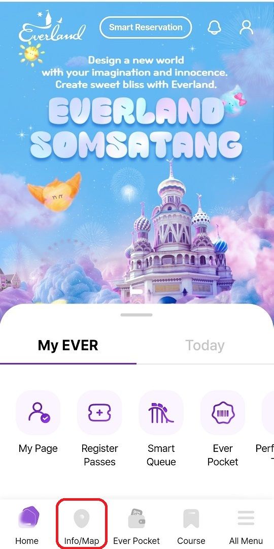 「Info/Map」をタップ