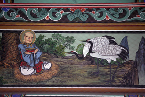 法王楼のひさし下の民画