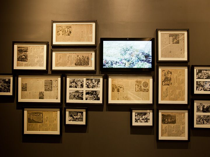 新聞記事の展示