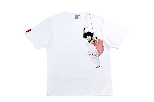 ブランコで遊ぶ女性の絵画の一部を
ポイントにしたTシャツ(26,000ウォン)