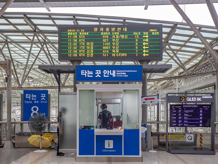 案内所はホーム中央に位置