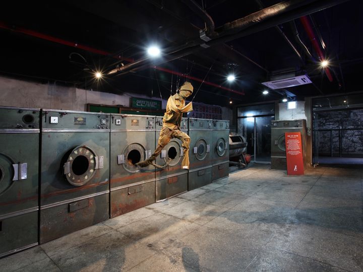 洗濯室を利用したアート