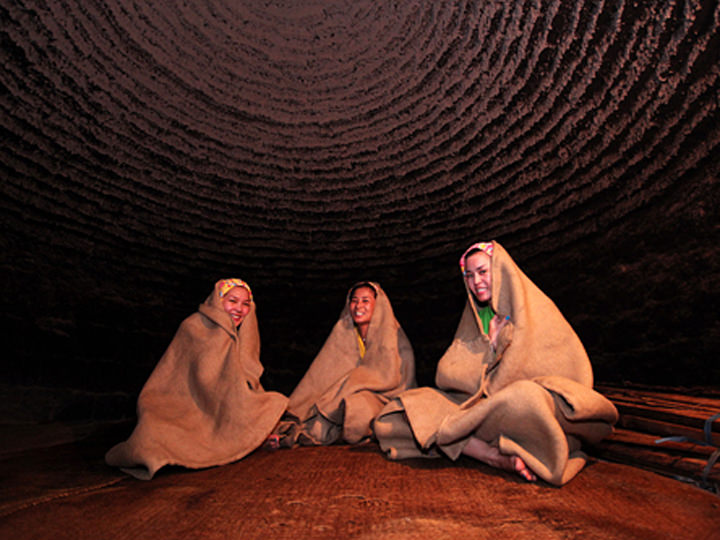 完走後にリラックス!
汗蒸幕、マッサージ