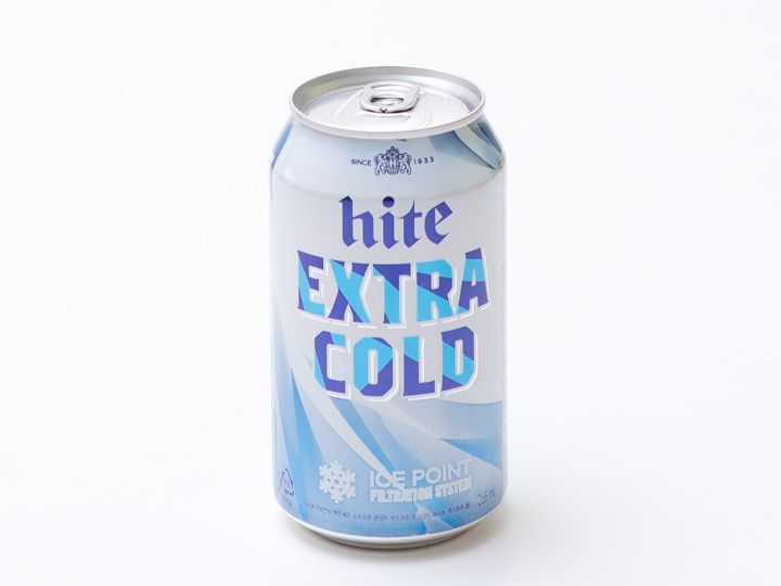 hite(ハイト) (ラガー:4.5%)
1993年発売開始。すべての製造工程を零下で行うエクストラコールド(2017年~)で喉ごしとスッキリ感がアップ