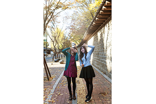 石畳をバッグに