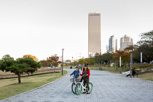 63ビルディング」が見えて、眺めは最高!