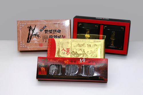 漢方紅参石鹸、人参石鹸、竹塩石鹸