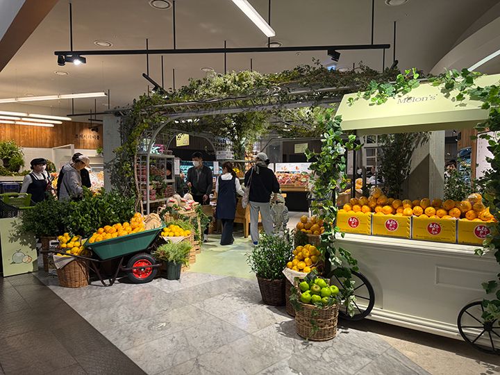 新鮮な食材が並ぶ