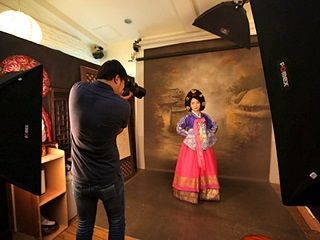 韓国チマチョゴリ、アイボリー&pink